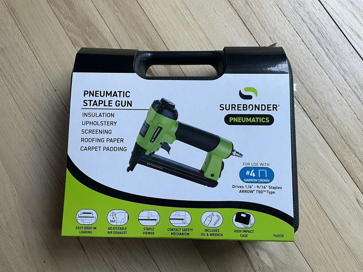 Surebonder Upholstery Pneumatic Stapler With Carrying Case