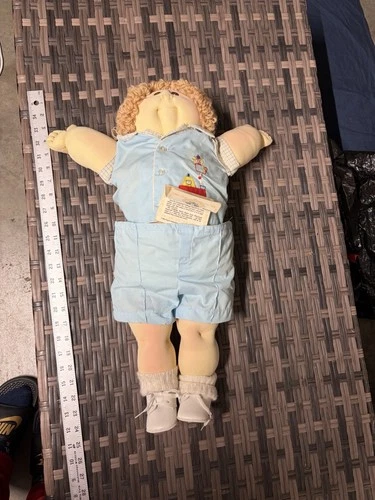 Vintage Cabbage Patch Brown Eyes Blonde Hair Diaper Baby Boy Xavier Roberts