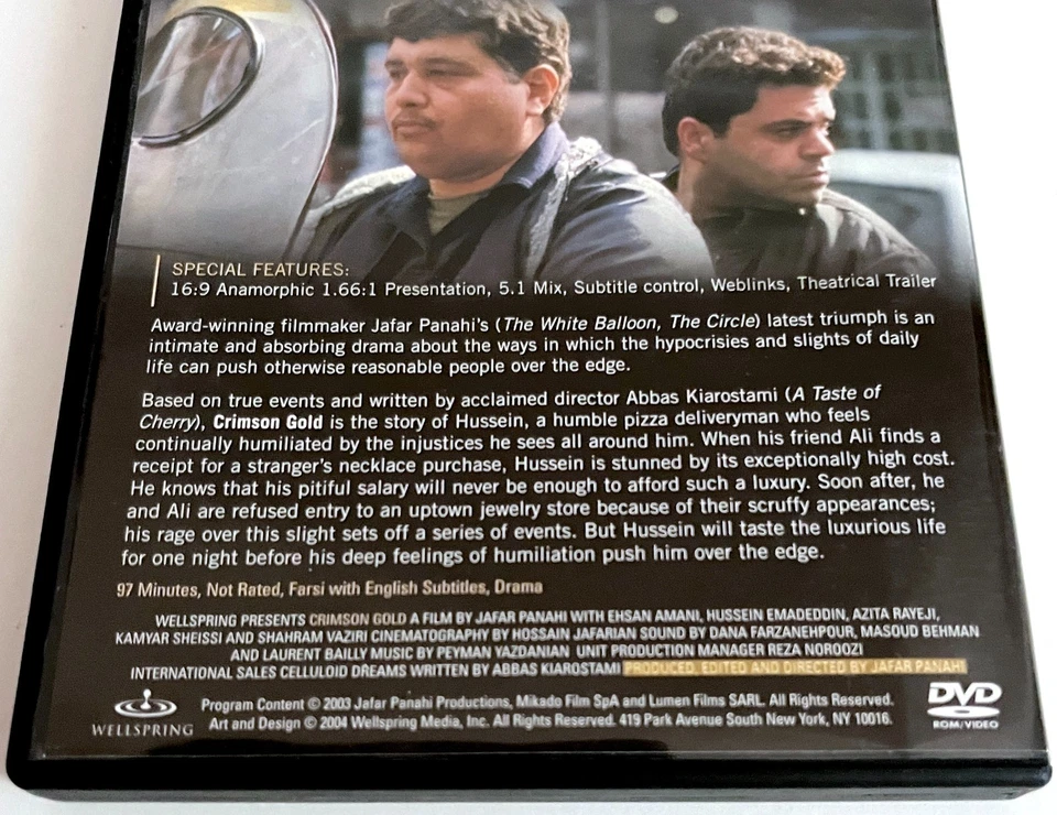 CRIMSON GOLD (DVD, 2003, Wellspring) Farsi w/English Subs Jafar Panahi TESTED - Image 4 of 4