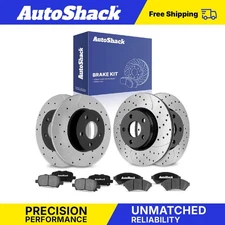 Front Rear Drilled Slotted Brake Rotors Ceramic Pads for Buick LaCrosse V6