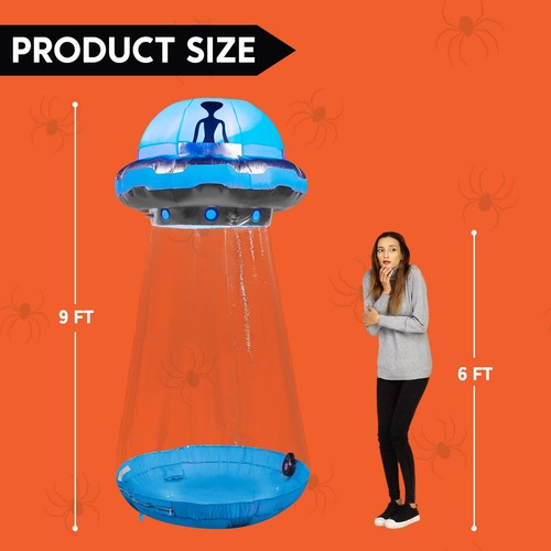 9 Fuß Halloween aufblasbares UFO Alien Dekoration mit eingebauten LEDs Outdoor Hof - Bild 6 von 8