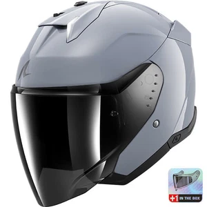 Shark Skwal i3 Jet Motorcycle Motorbike Helmet - Dark Shadow Silver