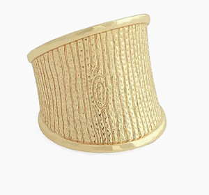 Authentic IN BOX ANABEL ARAM “Enchanted Forest Bark 18K Gold-Plated Ring”