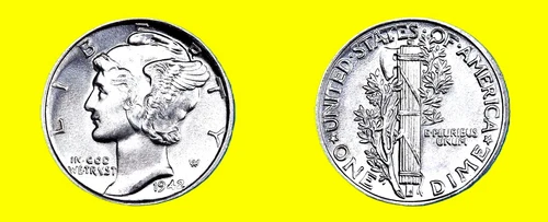 1942-P MERCURY SILVER DIME 10C TOP SOLID GEM-BU++++ HIGH GRADE HIGHER MS++++!!