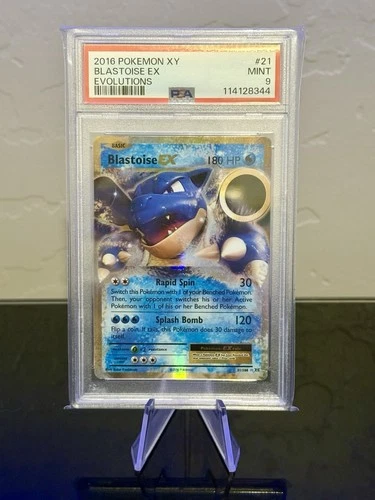 2016 POKEMON XY EVOLUTIONS BLASTOISE EX #21 PSA 9