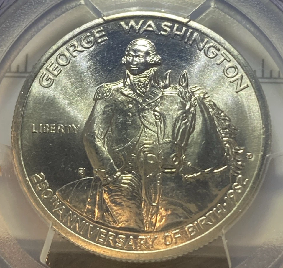 1982-D 50C WASHINGTON SILVER HALF DOLLAR COMMEMORATIVE PCGS MS68 - Image 3 of 4