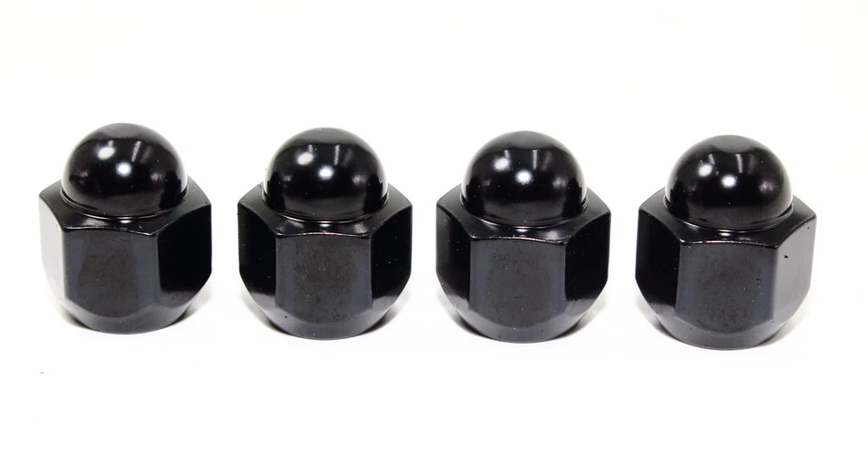 20 tuercas de bellota con tapa de cúpula negra de 0,95" 12x1,25 para ruedas Subaru OEM 3/4 hexagonales Foto 4 de 4