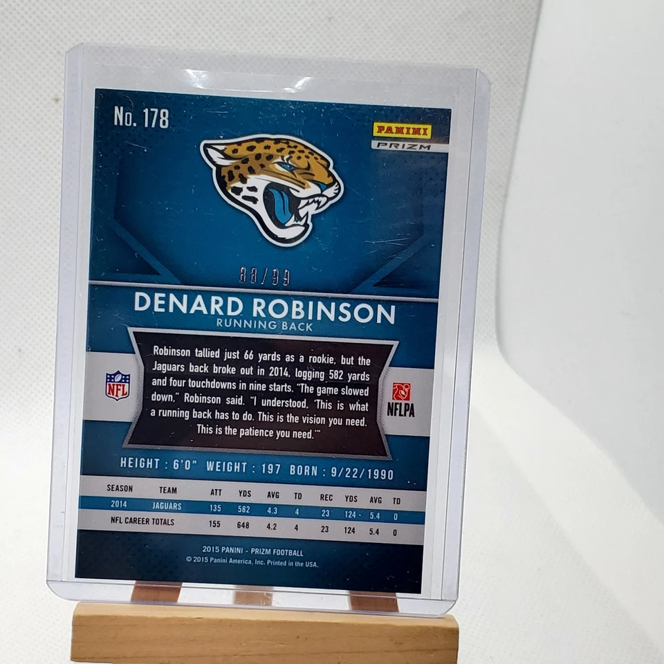 2015 Denard Robinson Panini Prizm Mojo Red Prizm #/99 Jaguars - Image 2 of 2