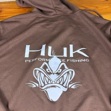Huk Fishing Hoodie Mens Size 2XL Brown Athleisure Activewear Outdoors