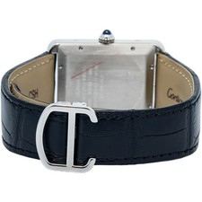 Cartier Tank Solo 3800 W5200027 Aftermarket Diamond Bezel Silver Dial Auto 31mm 6