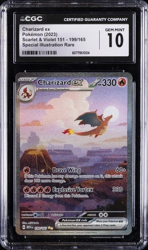 2023 POKEMON SCARLET & VIOLET 151 #199/165 CHARIZARD EX CGC 10 GEM MINT
