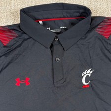 Under Armour Iso-Chill Mens Large Cincinnati Bearcats Black Golf Polo Shirt