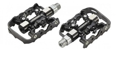 Voxom Pedal Touring SPD-Pe18 schwarz beidseitig (Plattform/Spd) Cr-Mo Achse A...
