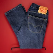 LEVI’S 505 Blue Jeans 36x29 Bootcut Dark Washed Denim