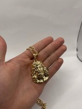 Big Jesus Head Pendant Gold With Chain Stainless Steel Rapper Iced Out Bail #2
