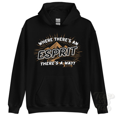 WHERE THERE'S AN ESPRIT... HOODIE Name Nachname lustig Familie Geschenkidee