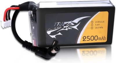 TATTU Batterie Lipo 2S 2500mAh 7,4V Batterie fatshark avec Prise DC 5,5mm pour Fatshark Goggles