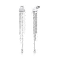 OhrhäNger 925/- Sterling Silber Rhodiniert 7,0 Cm Zirkonia