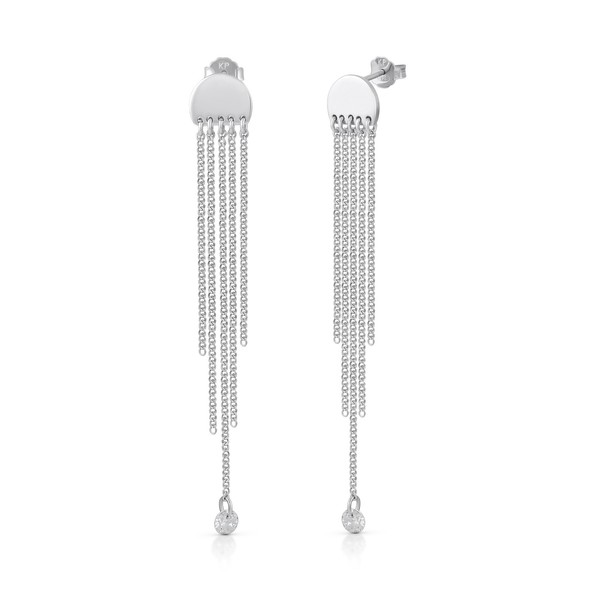 OhrhäNger 925/- Sterling Silber Rhodiniert 7,0 Cm Zirkonia-image