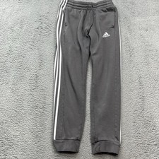 Adidas Essentials Fleece Sweatpants Mens M Gray 3 Stripe Tapered Cuff Joggers