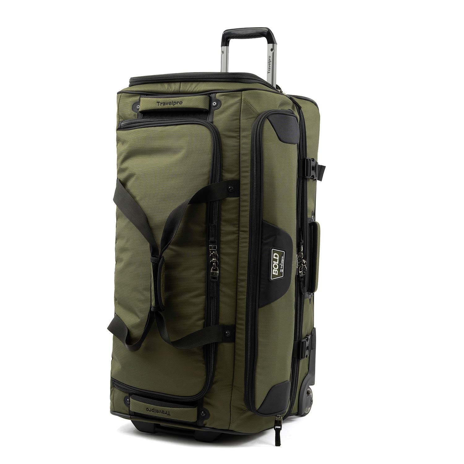 Travelpro Tpro Bold 2.0 30 Inch Drop Bottom Rolling Duffel 30-Inch Olive/Black