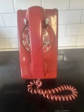 Vintage Bell System Western Electric Rotary Dial Wall Phone Dark Red Telephone