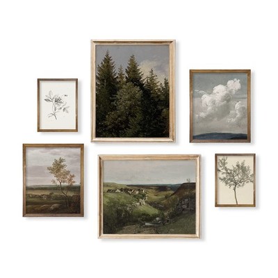 Rustic Large 11x14 Gallery 6 French Country Wall Art Decor - Boho Art Deco Vi...
