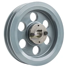 Cast Iron 7.75" Dual Groove Pulley Belt B Section 5L with 1" Sheave Bushing