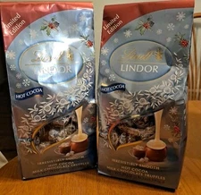 2 Bags Lindt Lindor Hot Cocoa Milk Chocolate Truffles 19 Oz LIMITED EDITION !