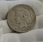1934 S US Peace Silver Dollar $1 Fine (Cleaned,Rim Nick)