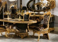 Eleganter Schwarzer Esstisch Aus Holz Und Glas Im Modernen Design