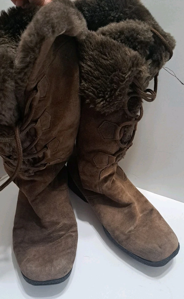 Brown Mid (2-2.9 in) Heel Height Khombu Boots for Women for  display picture 3