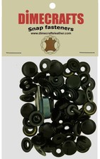 Dimecrafs Leather 5/16 Inch Post Line 24 Snap fastener kit CT.15 w/Tools - Black