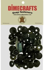 Dimecrafs Leather 5/16 Inch Post Line 24 Snap fastener kit CT.15 w/Tools - Black