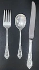 Vintage Wallace Rose Point .925 Sterling Silver Fork, Spoon & Knife Set