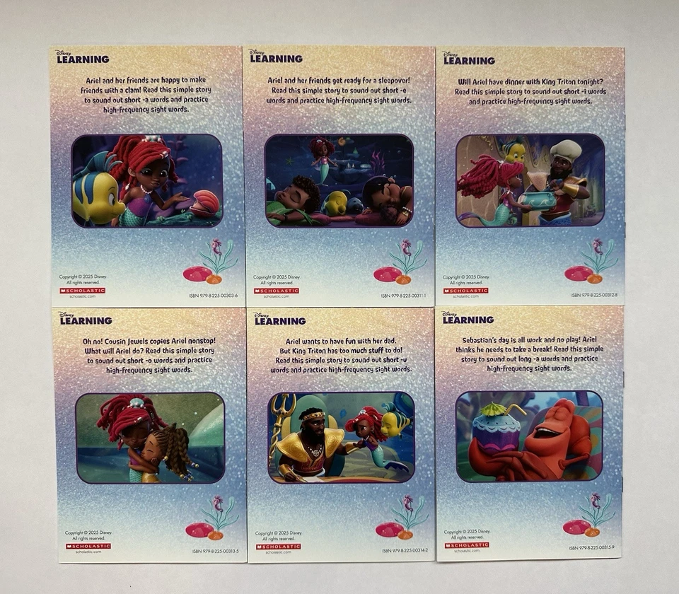 Disney Junior Ariel Children's Books Phonics Learn to Read Lot 12 Foto 3 de 4