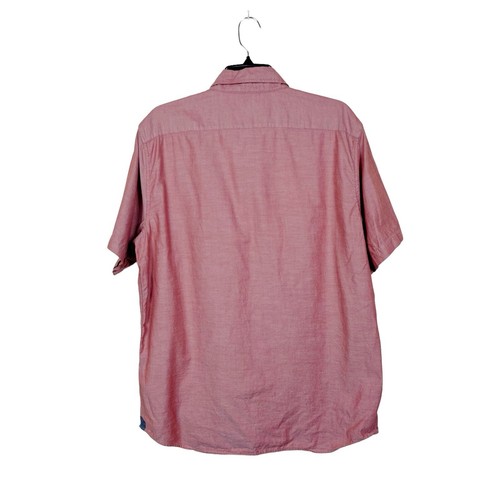 Camisa Banana Republic Para Hombre Talla L Manga Corta Oxford Bolsillo Rosa Calce Ajustado - Imagen 4 de 6
