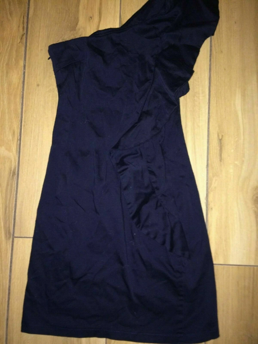 AX Paris One Sleeve Navy Blue Evening Party Prom Dress UK 8