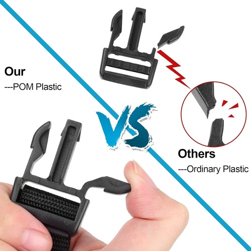 1 Inch 11 Yards Nylon Webbing Strap With 10PC Plastic Buckle + 12PC Side Release - Foto 6 di 9