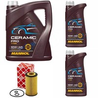MotoröL Set Mannol 10W-40 Ceramic Pro 7 Liter + ÖLfilter FüR Mercedes Gla-Klasse