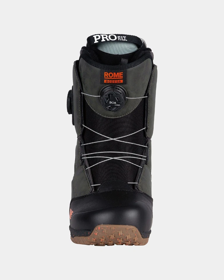 Rome Bodega Double Boa Snowboard Boots Men's Size 8.5 Black/Olive New 2025 - Image 4 of 4