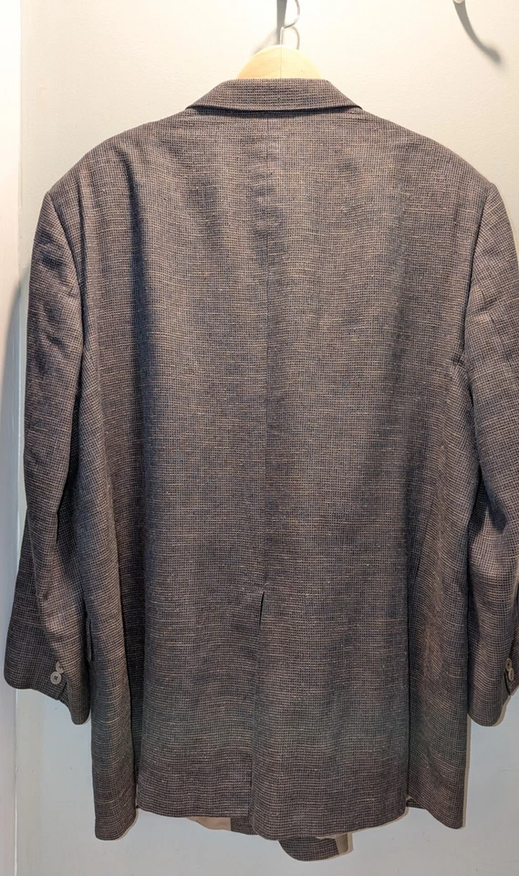 Chaqueta Abrigo Deportivo De Colección Años 90 Warren Sewell Para Hombres 50L Marrón Pata de Gallo Tweed Foto 4 de 4