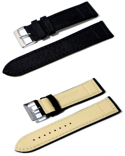 Cinturino per orologio in cordura nero con fondo in lorica ansa 20mm watch  nato | eBay