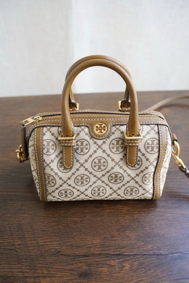 Tory Burch Hazelnut T Monogram Jacquard MINI BostonHandbag - image 2 of 4