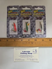 LOT OF 3 HOT BITE LURES 3" DOMINATOR ICE SPOONS FISHING LURES 3 COLORS