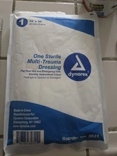 New Dynarex Sterile 10" x 30" Multi-Trauma Dressing Pads Lot Of 19 