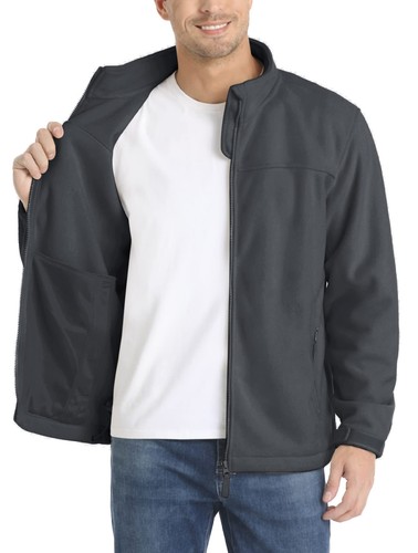Mens Polar Fleece Jackets Lightweight Winter Thermal Coats Outdoor Zip Up Jacket - Picture 51 of 61