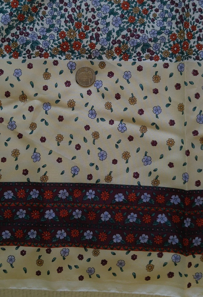 Vintage Gallery Decorator Fabric Tight FLORAL with Border Acetate 60"W x 3 Yds - Image 3 of 4