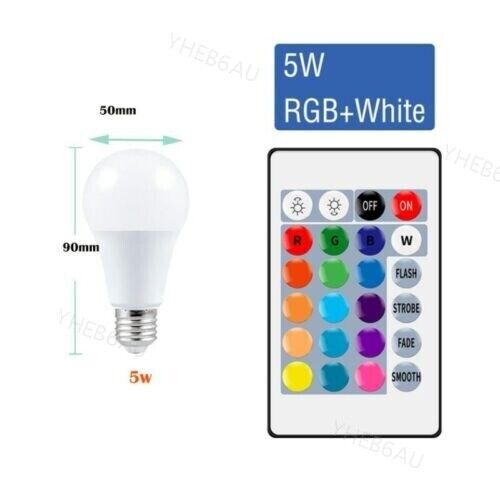 E27 RGB Magic Light LED Lamp Bulb with Wireless Remote Control 16 Color 9H - Picture 12 of 17