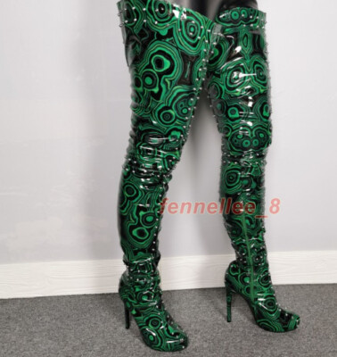 Women Over Knee Thigh High Boots Sexy Rivets Stiletto Heels